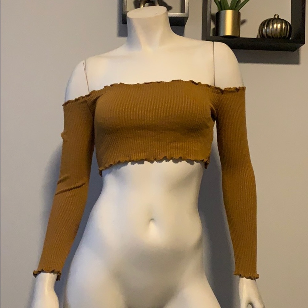 Mustard yellow crop top